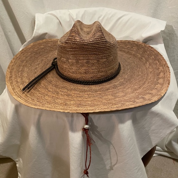Brown Straw Rancher Hat with Chin Cord main image 8